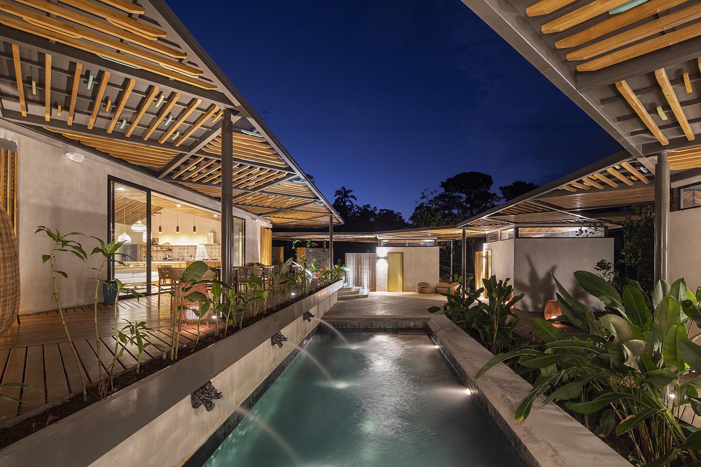 Woven pergola walkway